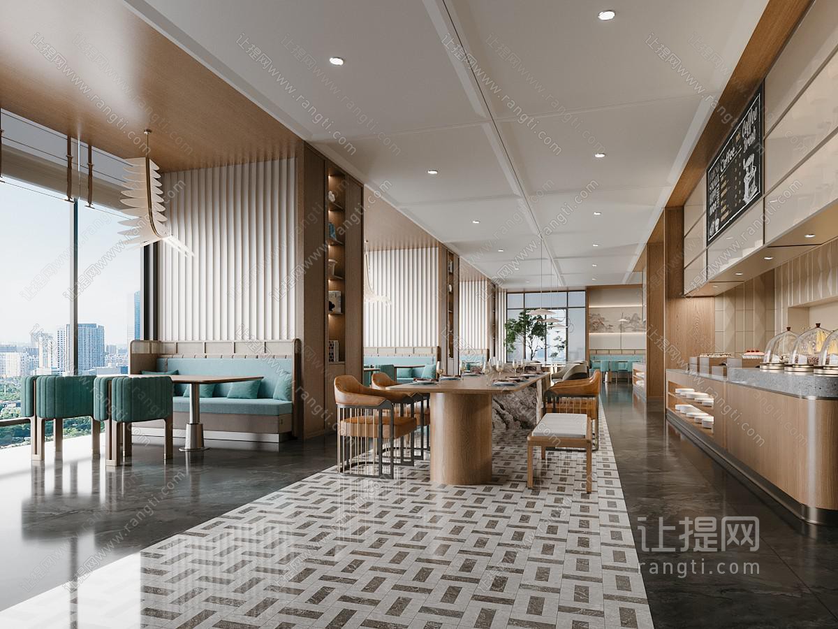 现代饭店餐馆就餐区