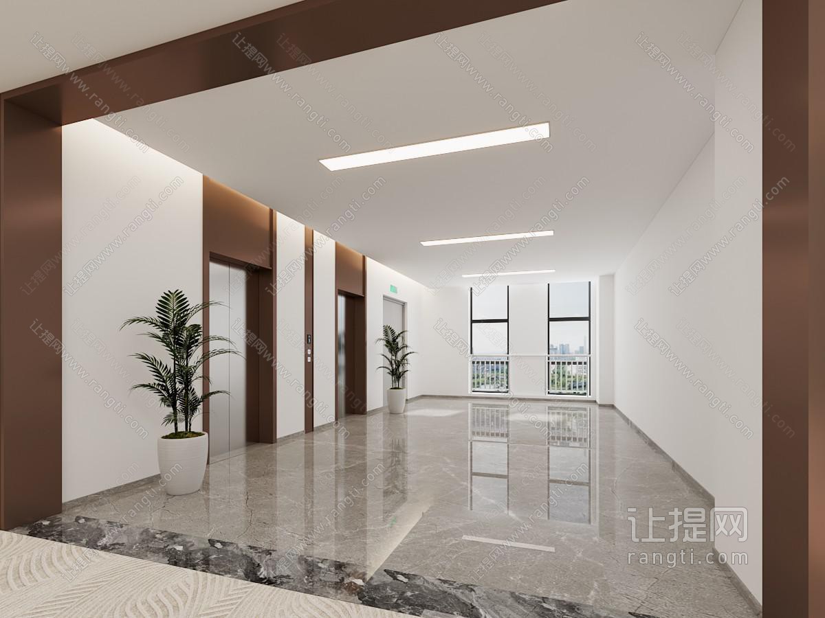 现代电梯间 走廊过道 电梯厅