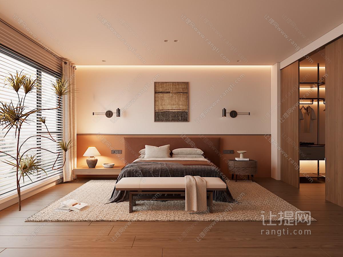 侘寂风中古风卧室