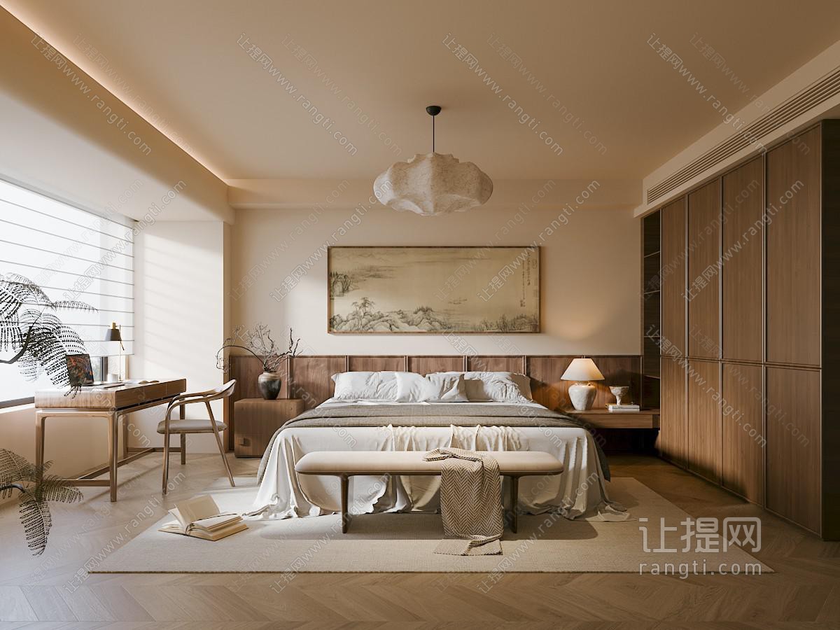 侘寂风中古风卧室