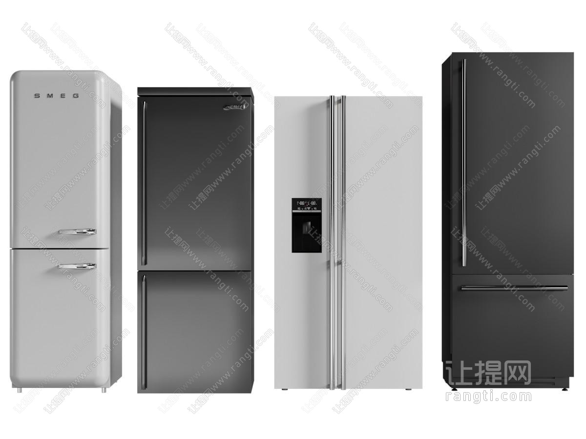 现代上下门 双开门电冰箱