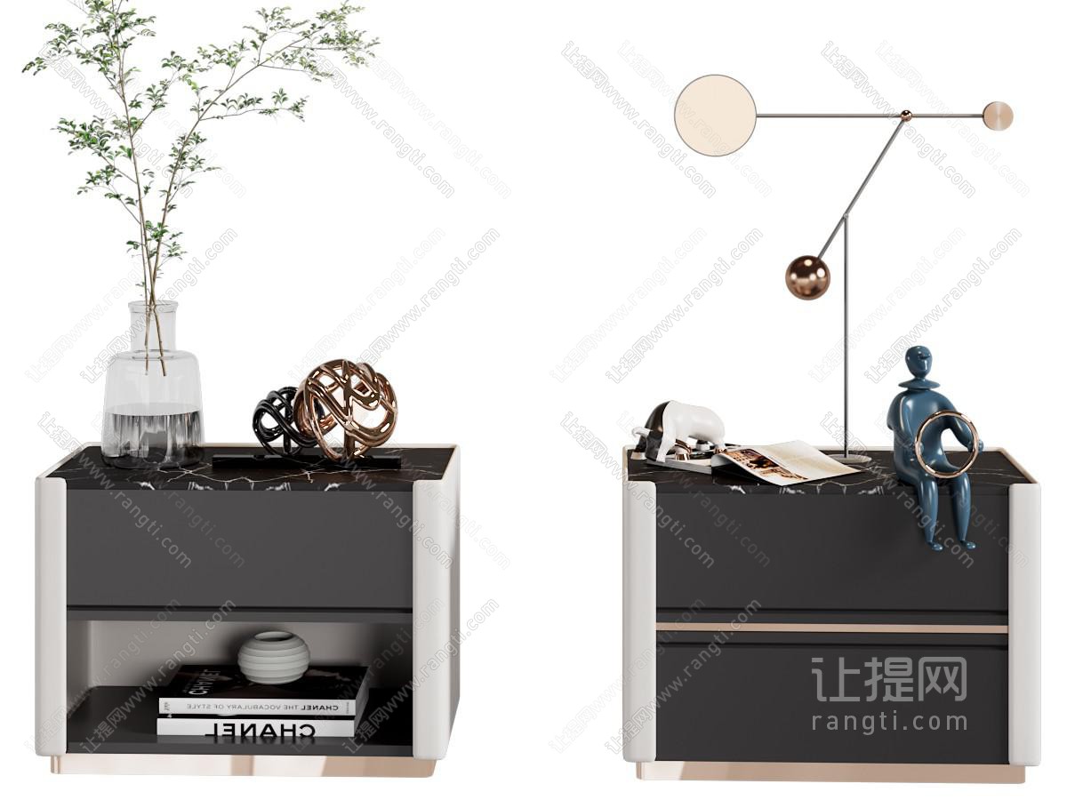 现代床头柜
