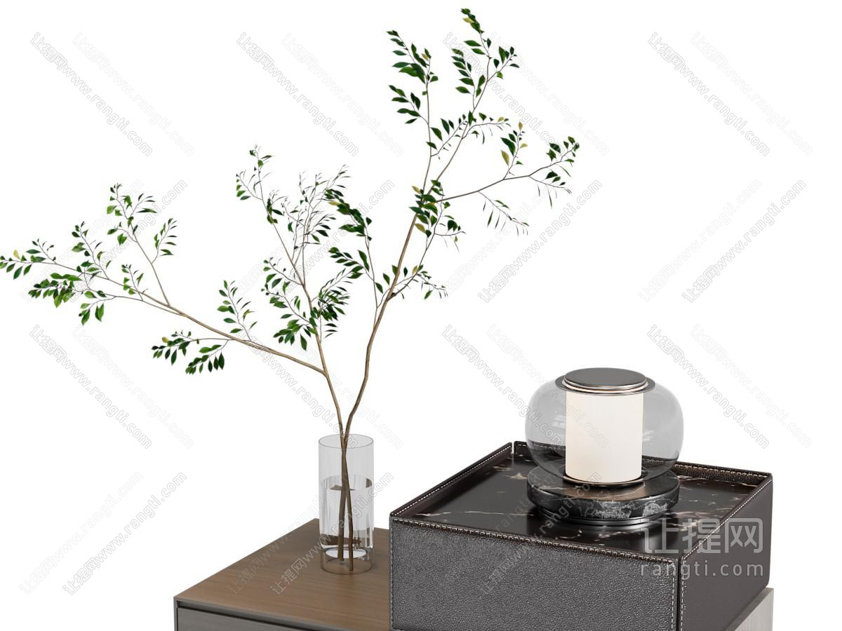 现代玻璃花瓶花卉 台灯