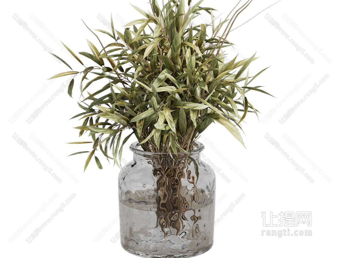 现代玻璃花瓶花卉