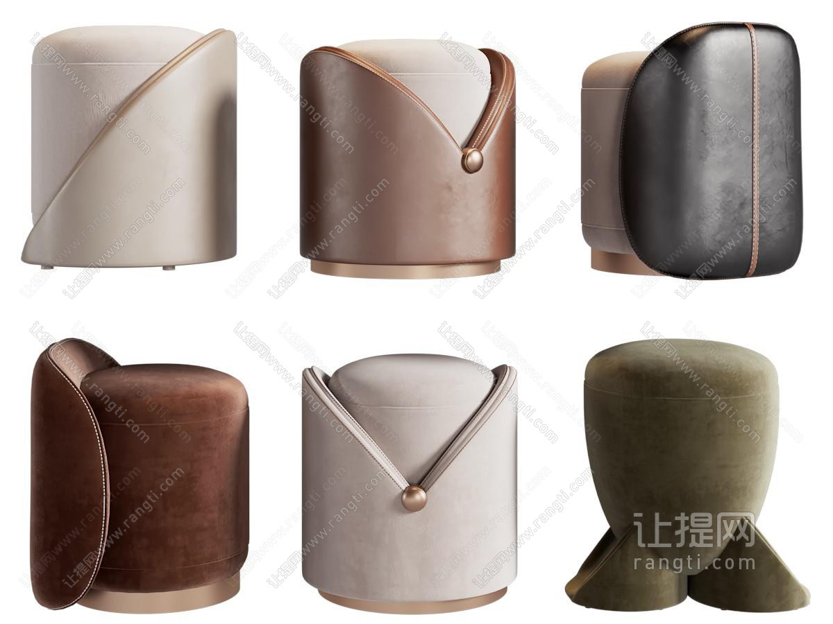 现代轻奢圆形沙发凳子 换鞋凳 脚踏