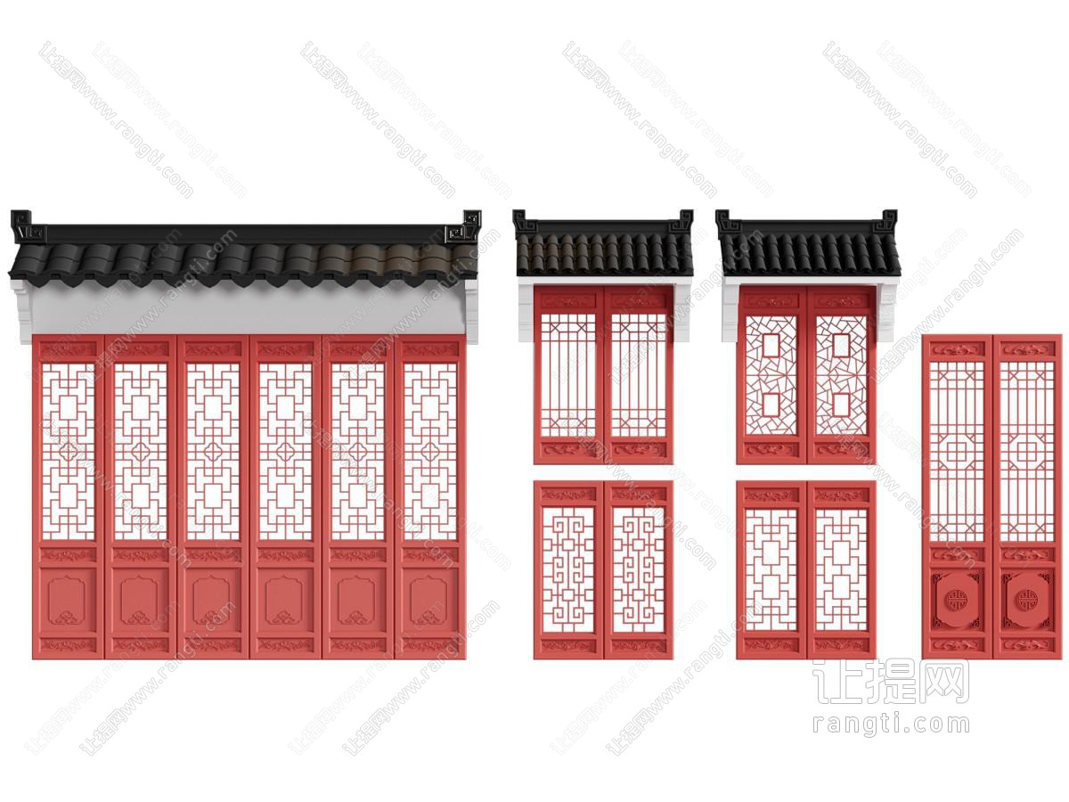 中式镂花窗 窗格 花格 隔断门扇
