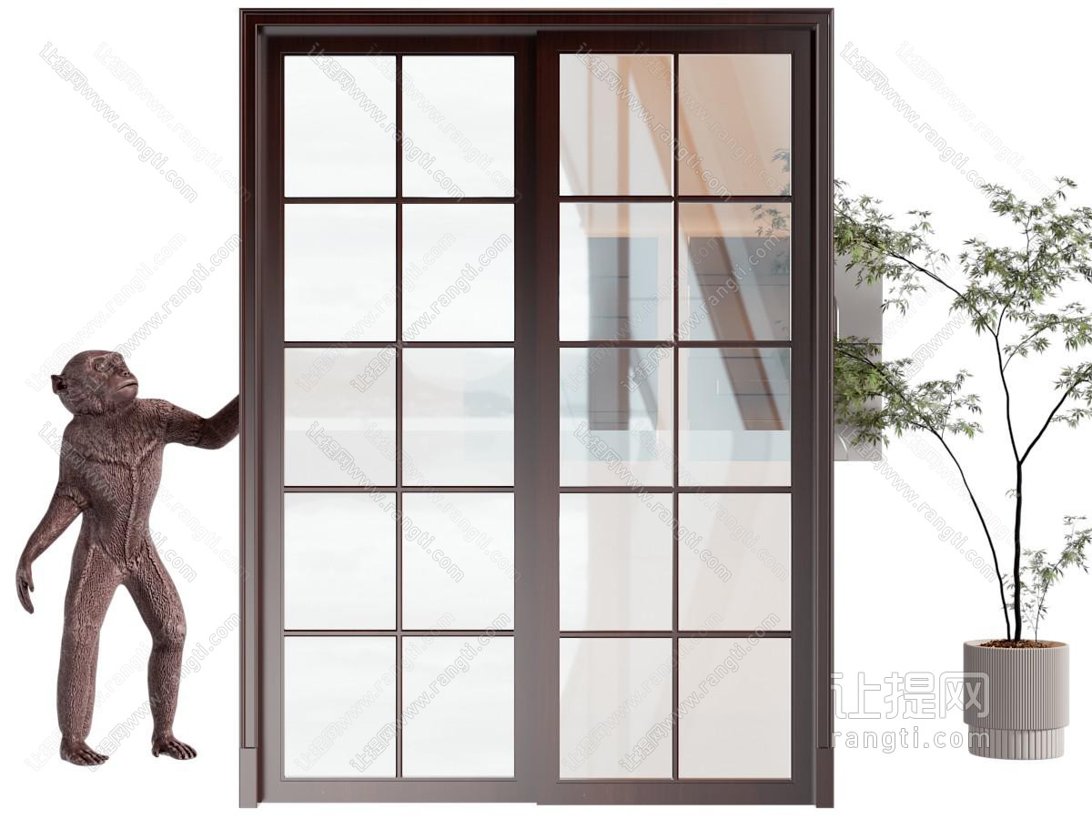 现代玻璃推拉门