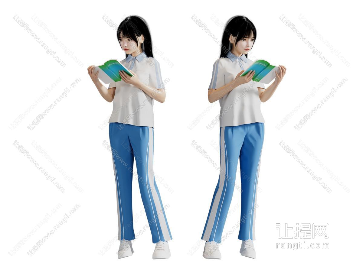 现代读书的学生 女生 姑娘 女孩 儿童