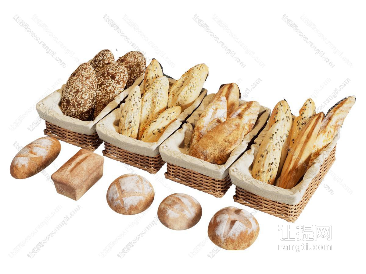 现代竹编面包篮子 框子 食品篮