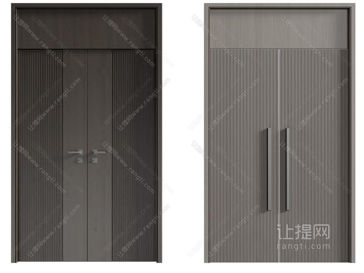现代双扇大门 平开门