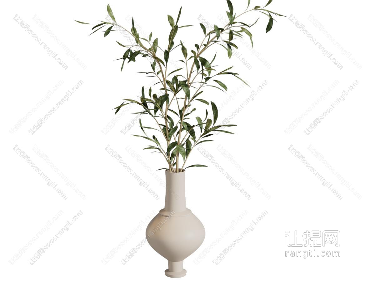侘寂风陶艺花瓶花卉