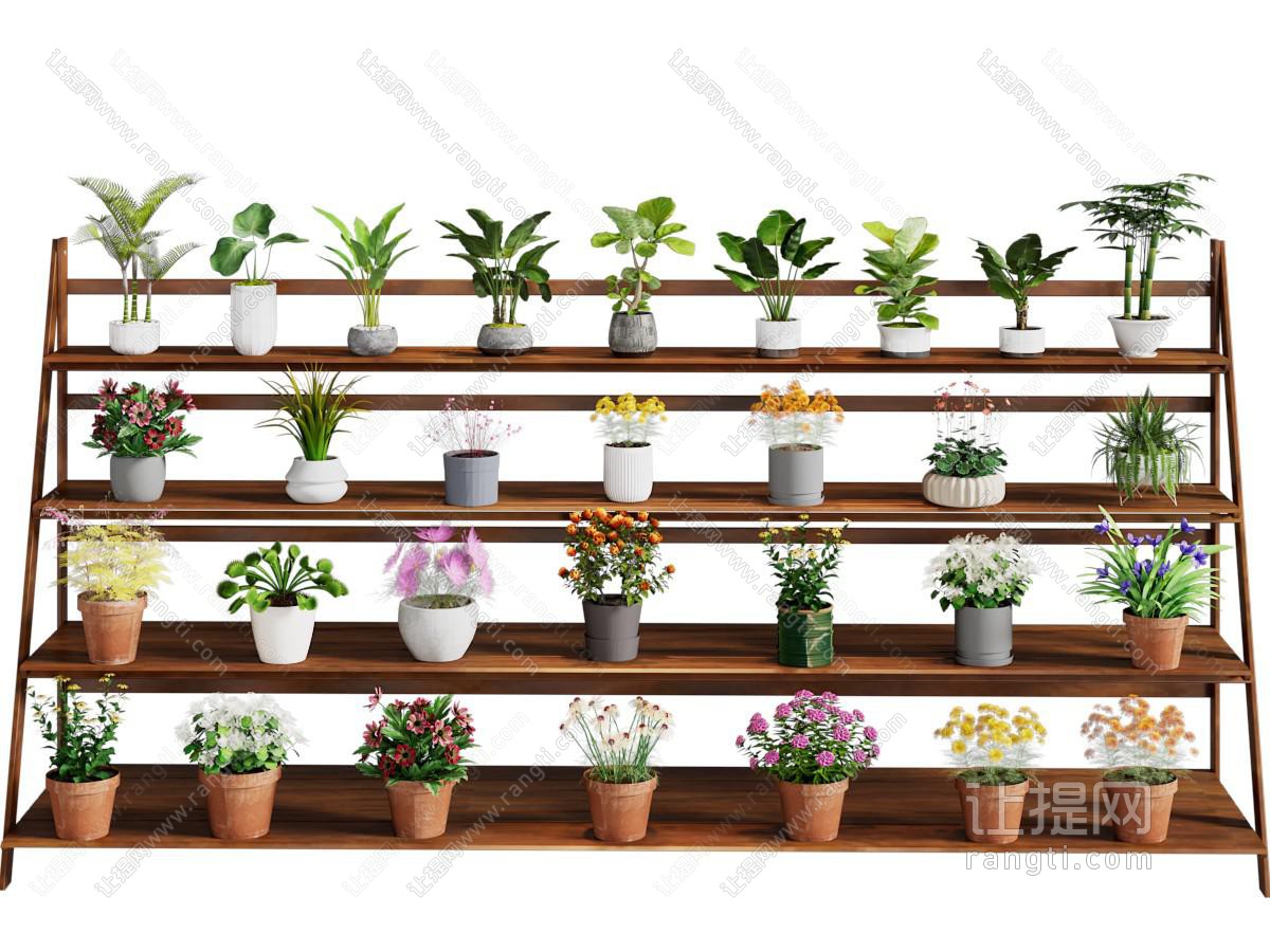 现代梯形花架 盆景盆栽植物