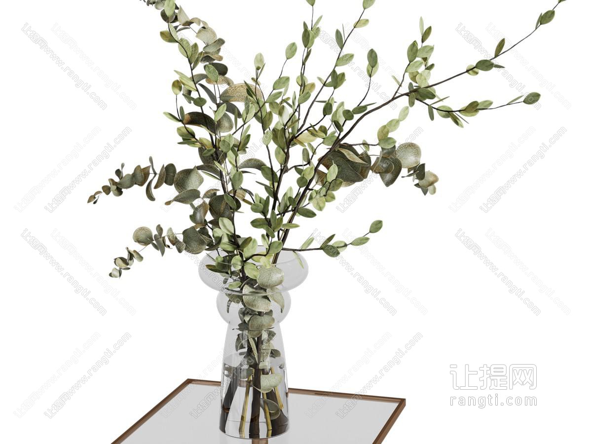 现代玻璃花瓶花卉