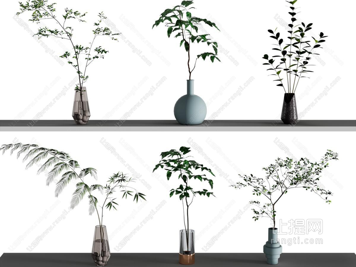 现代陶瓷 玻璃花瓶花卉
