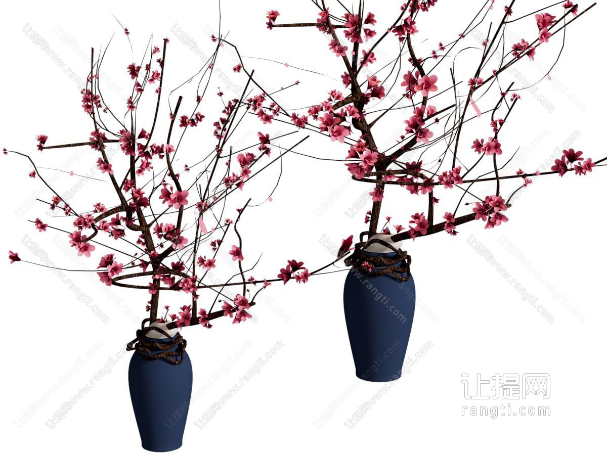 新中式陶艺花瓶腊梅花花瓶花卉