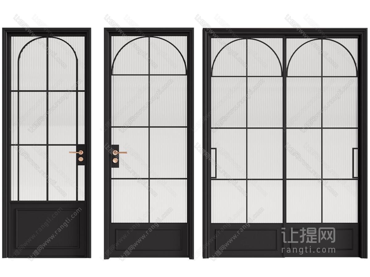 法式单扇玻璃门 双扇推拉门
