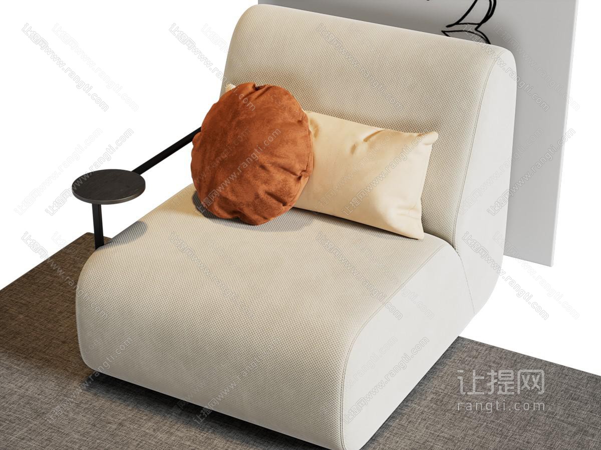 现代布艺单人沙发