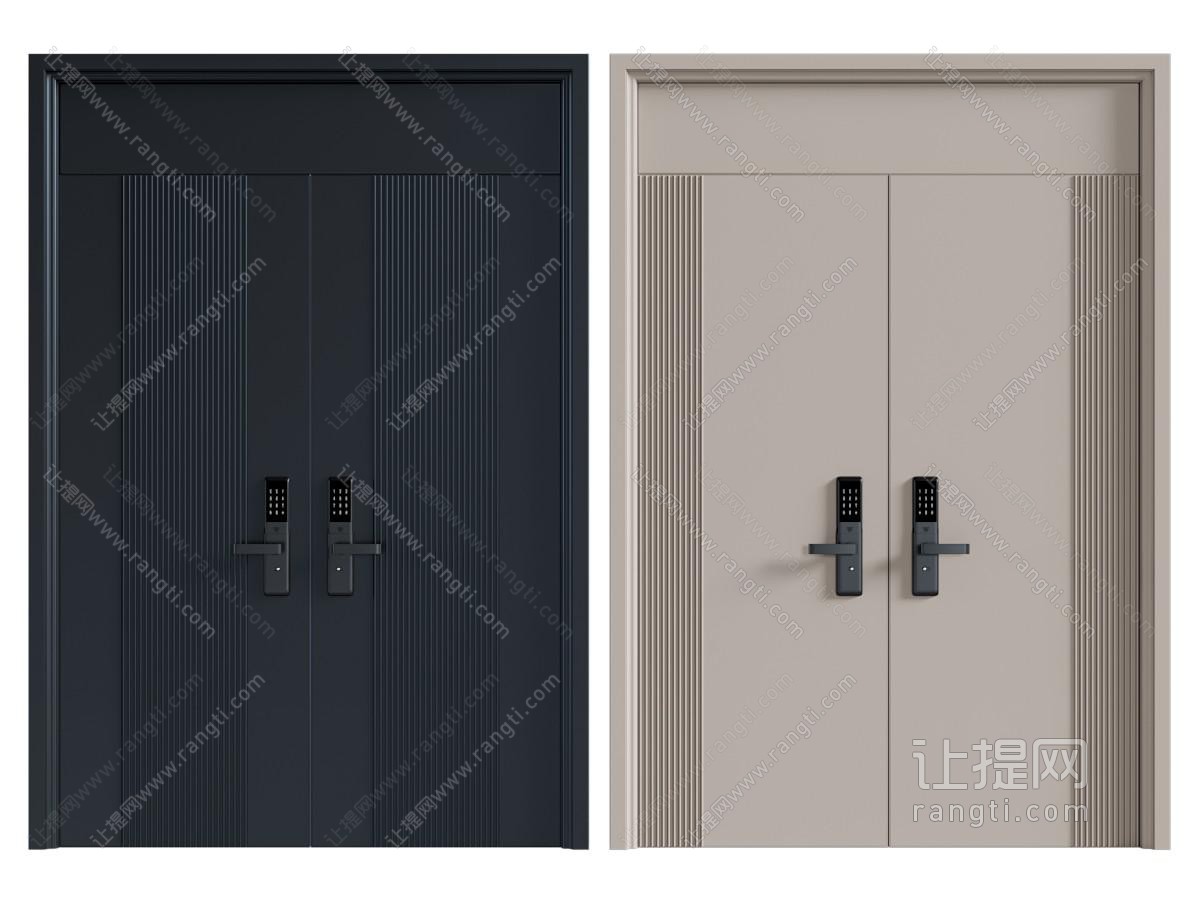 现代双开门 大门 密码锁防盗门 入户门