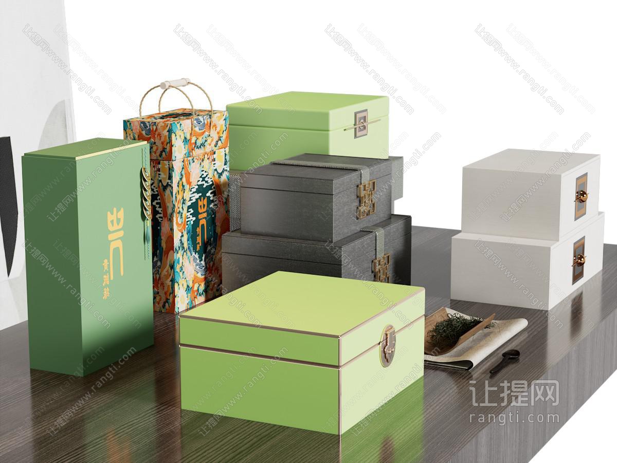 新中式收纳盒 包装盒 礼品盒 摆件组合