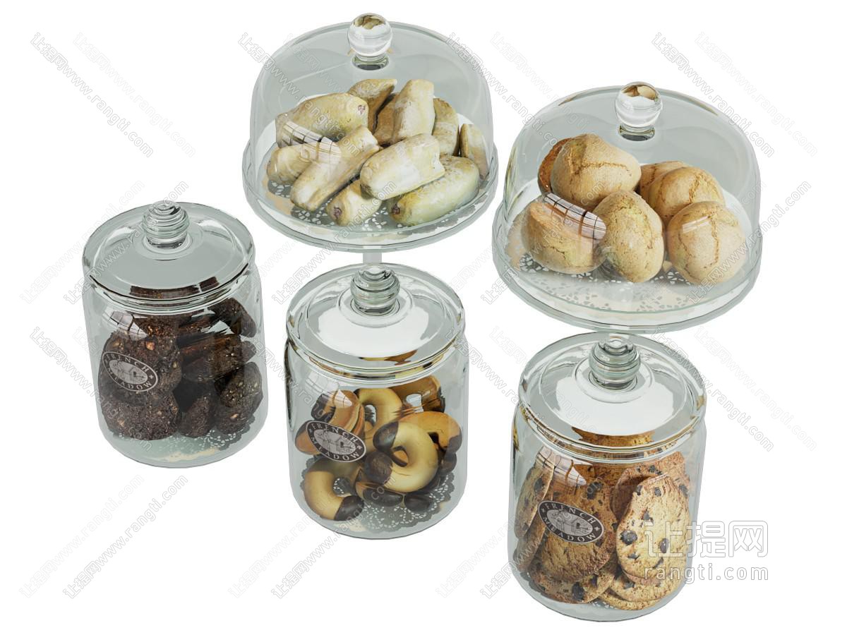 现代玻璃食品密封罐 食品陈列摆件