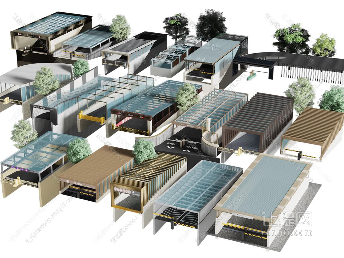 现代地下停车场 车库出入口