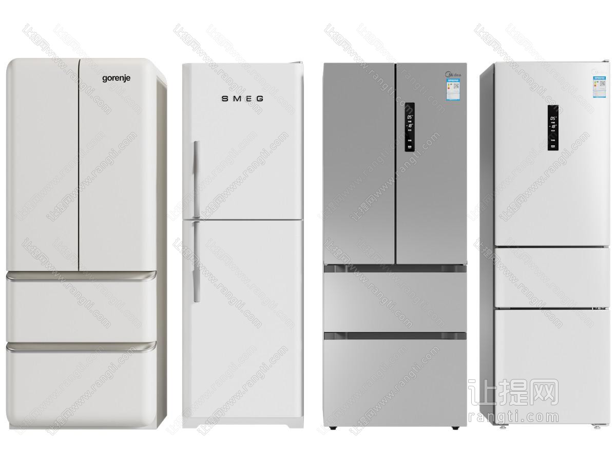 现代三开门 上下门电冰箱 家用厨房电器