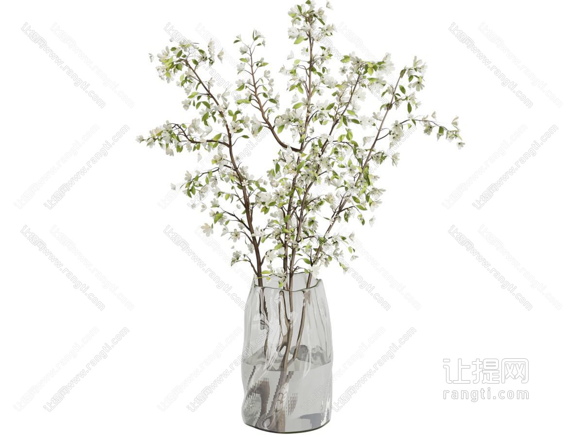 现代玻璃花瓶花卉