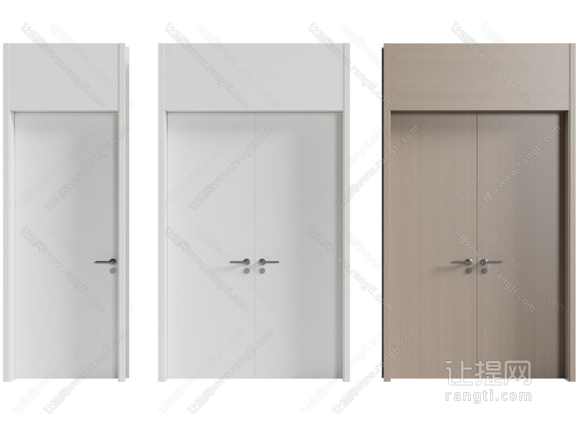 现代房门 木门 平开门 双开门