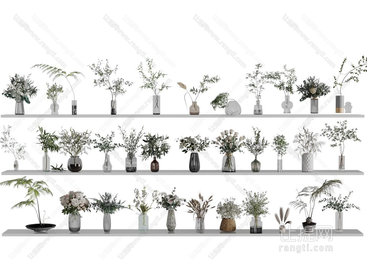 现代花瓶花卉 摆件组合