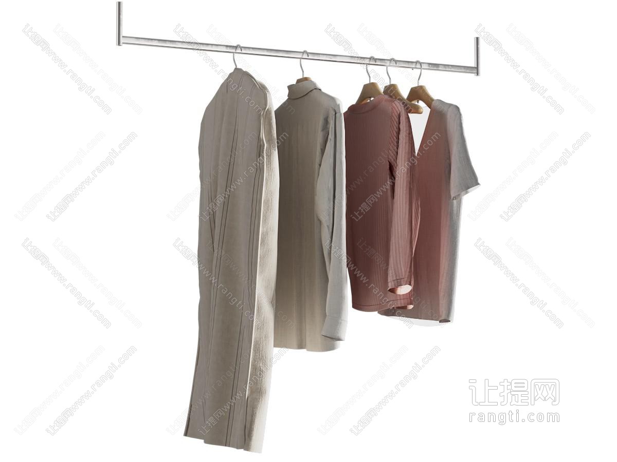 现代衣架 衣服