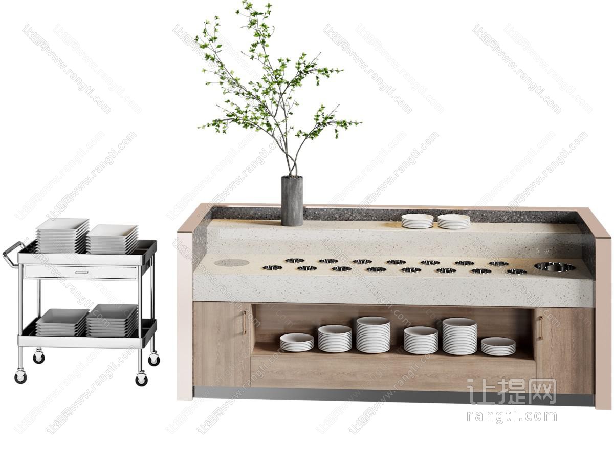 现代自助餐操作台 料理台 调料台