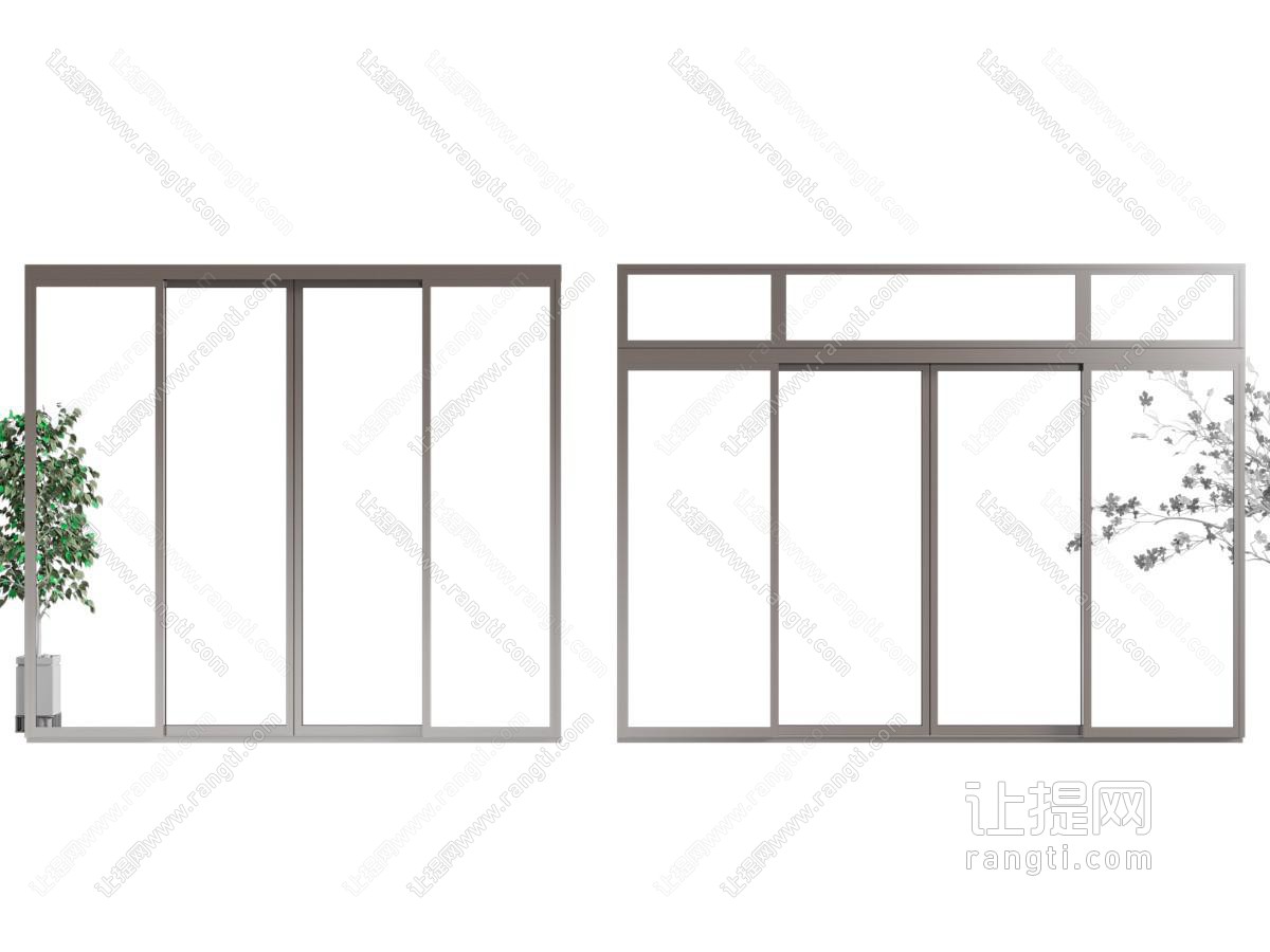 现代办公玻璃大门