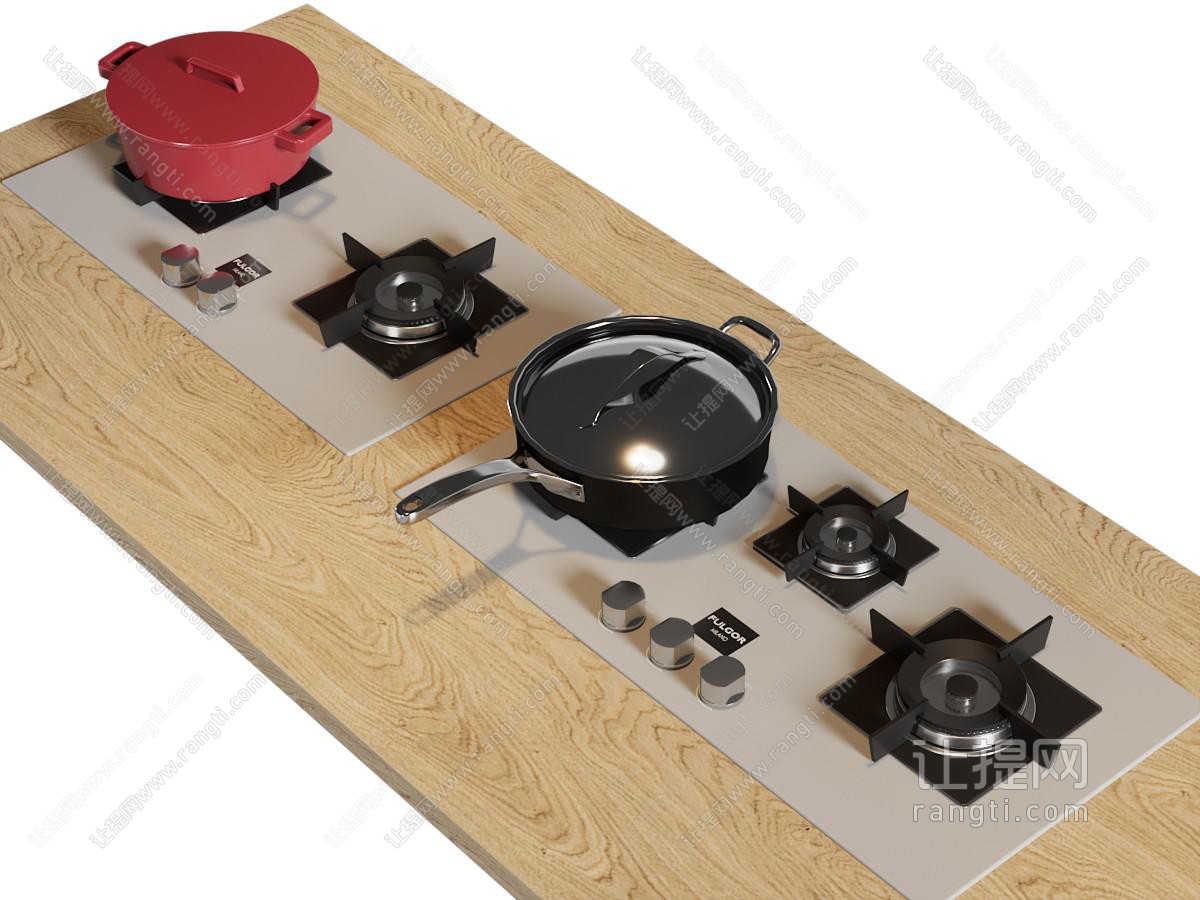 现代燃气灶 锅具 厨房电器