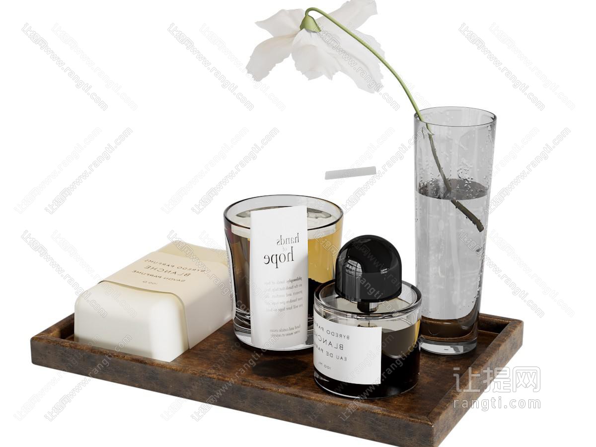 现代托盘 香薰 蜡烛 香皂卫浴小件