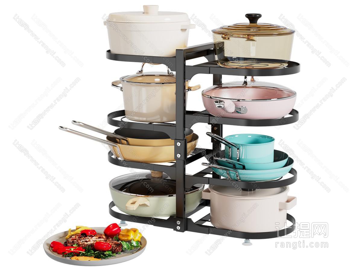 现代锅具收纳架 厨具组合