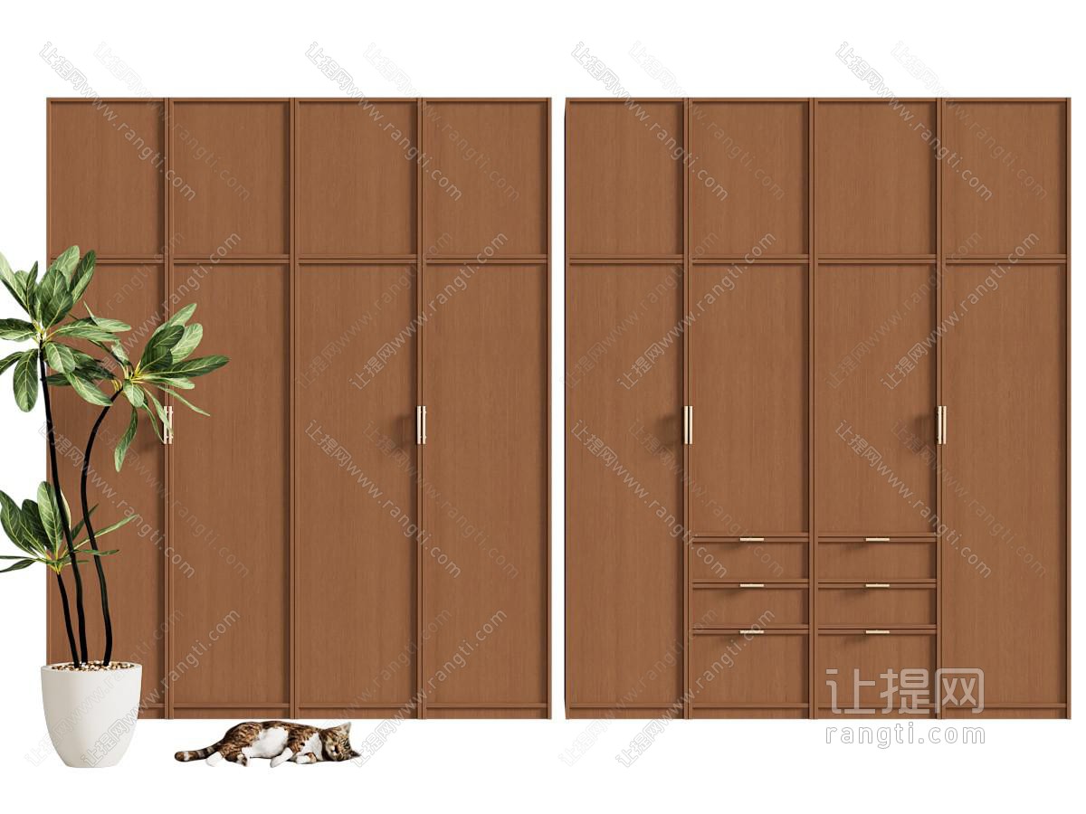 现代中古风衣柜