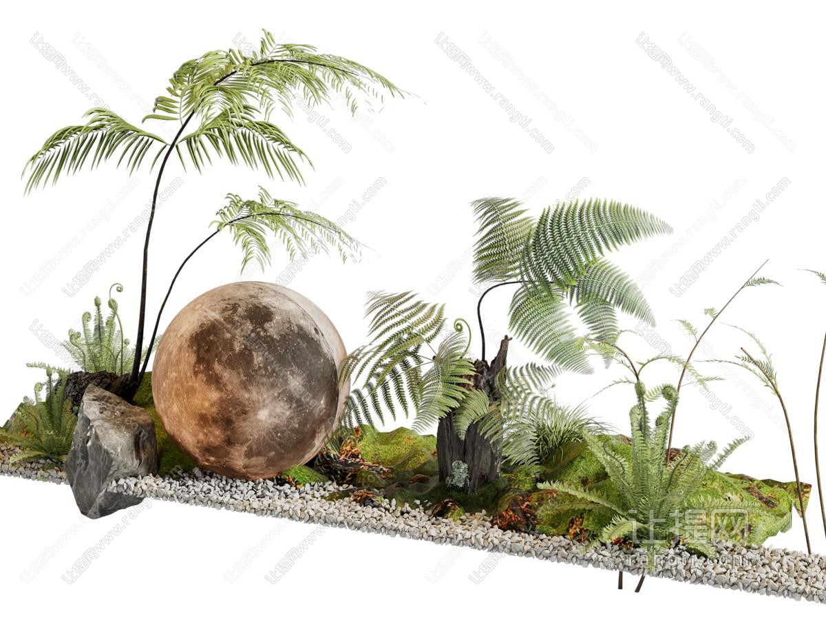 现代花草 月球灯景观园艺小品