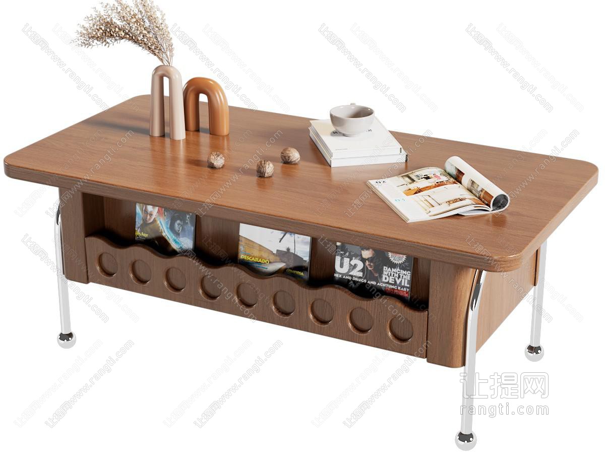 现代长方形中古茶几