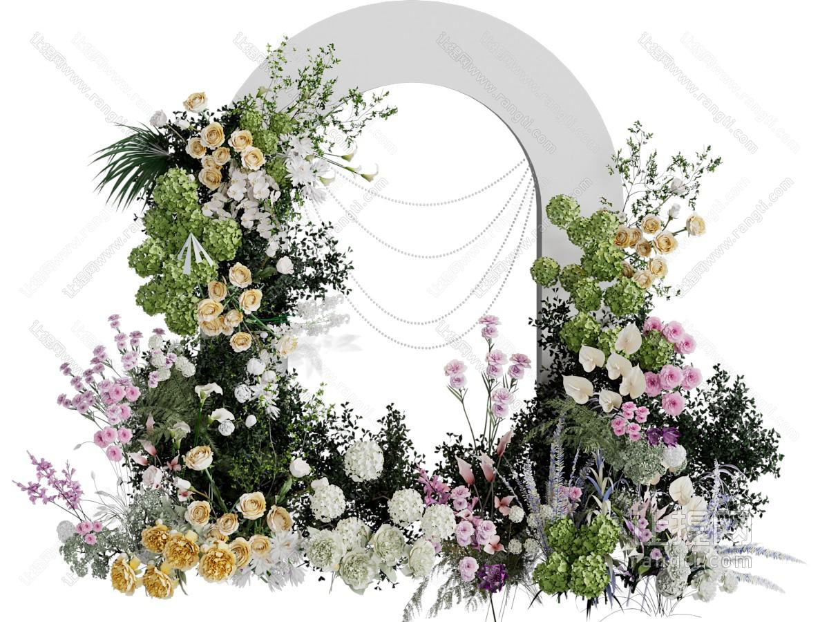 现代花卉花艺美陈 摆件组合