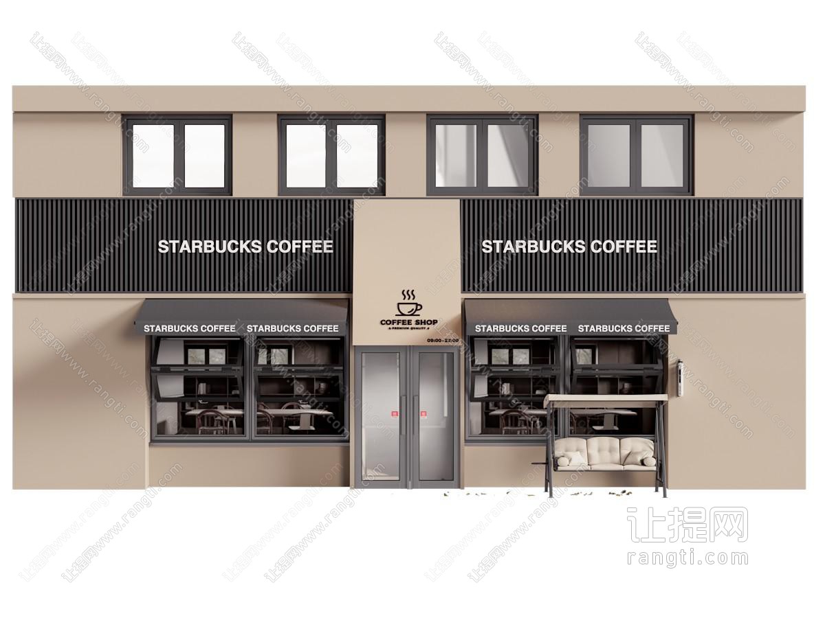 现代咖啡店门头