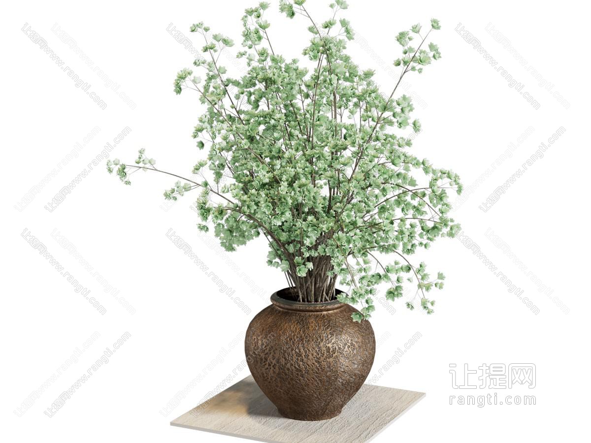 现代陶艺花瓶花卉
