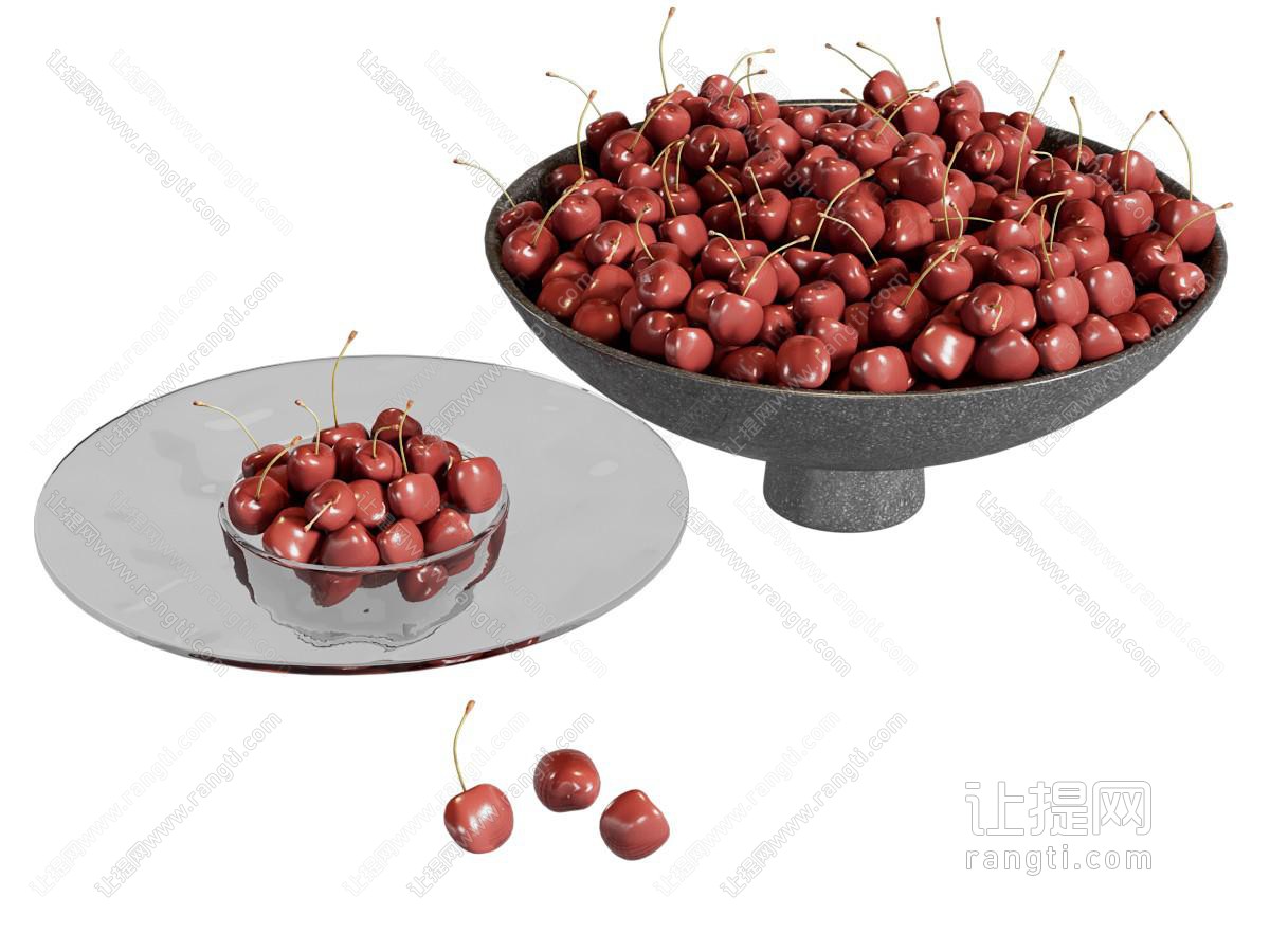现代碗装樱桃水果食物