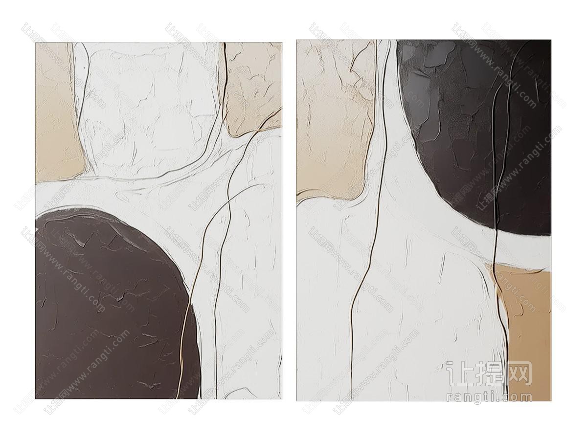 现代装饰挂画 肌理画