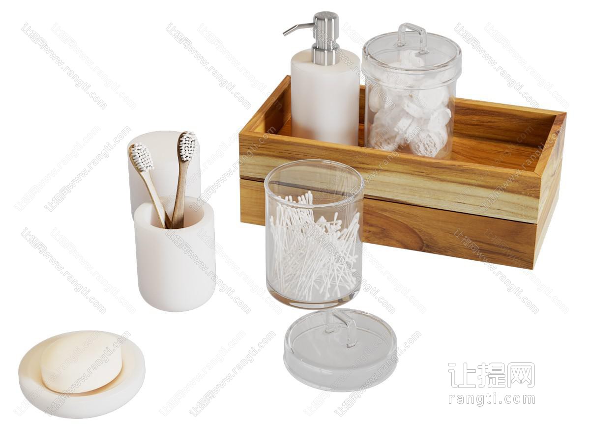 现代棉签 牙缸 洗护用品 卫浴小件