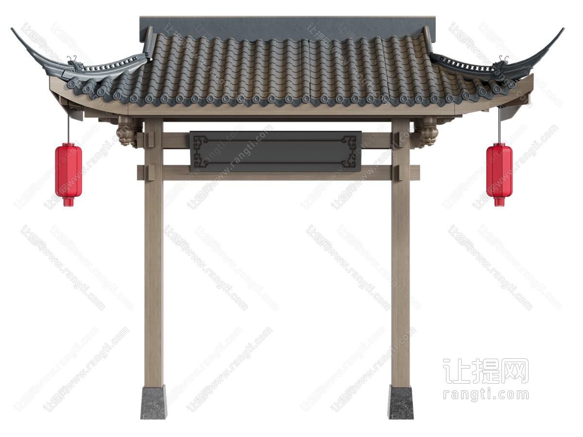 新中式仿古大门 屋檐 屋檐屋顶门头