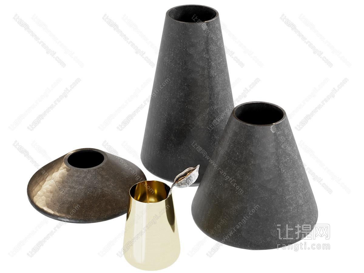 现代艺术陶瓷器皿花瓶摆件组合