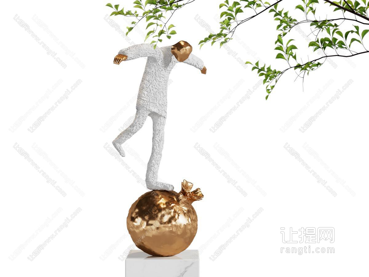 现代抽象人物雕塑雕刻 艺术装置摆件组合