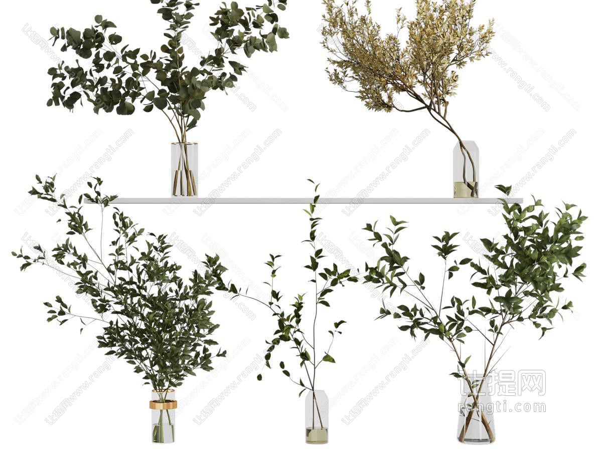 现代玻璃花瓶花卉