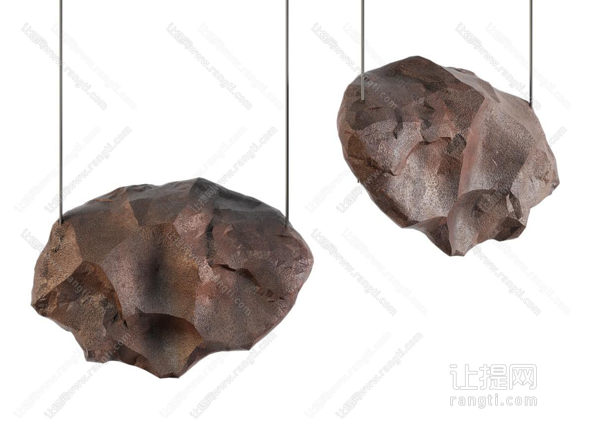 现代石头造型的挂件