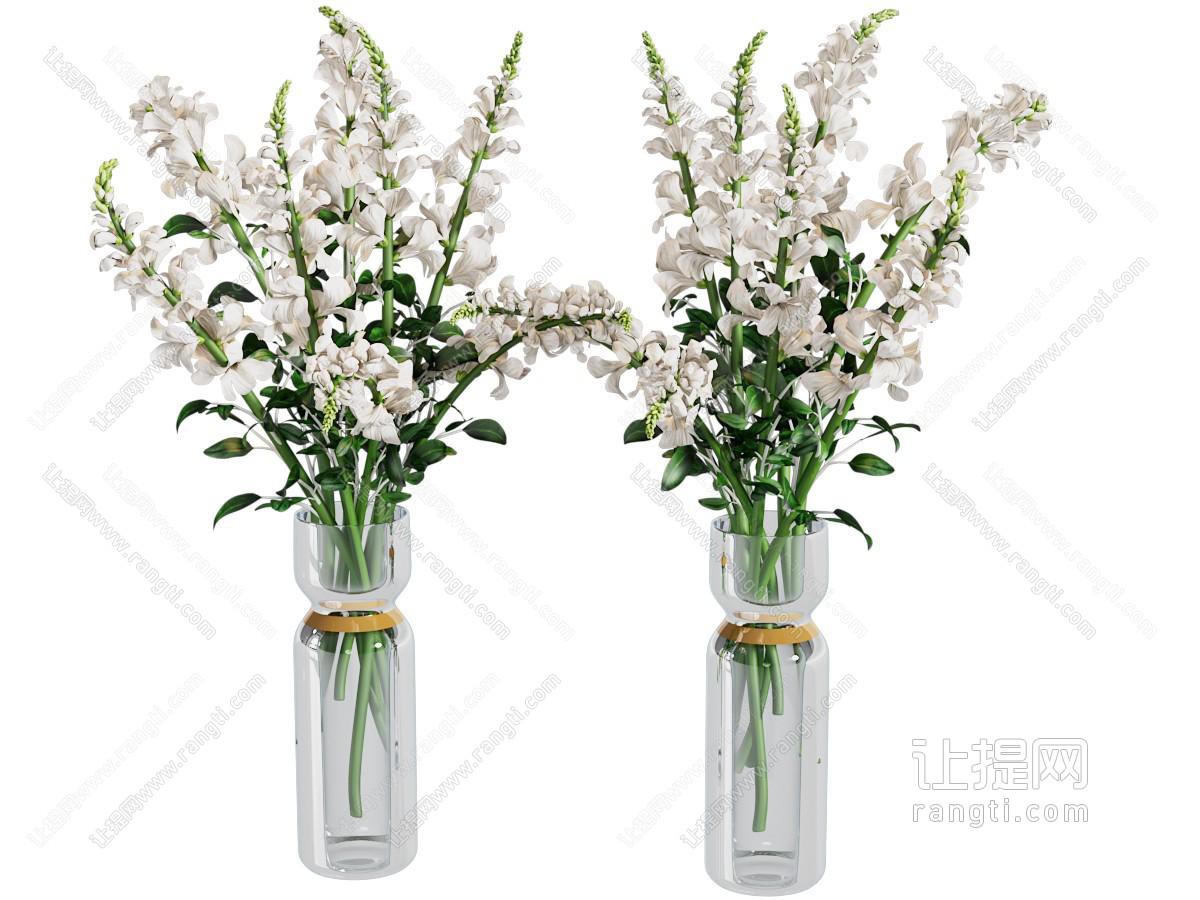 现代玻璃花瓶花卉